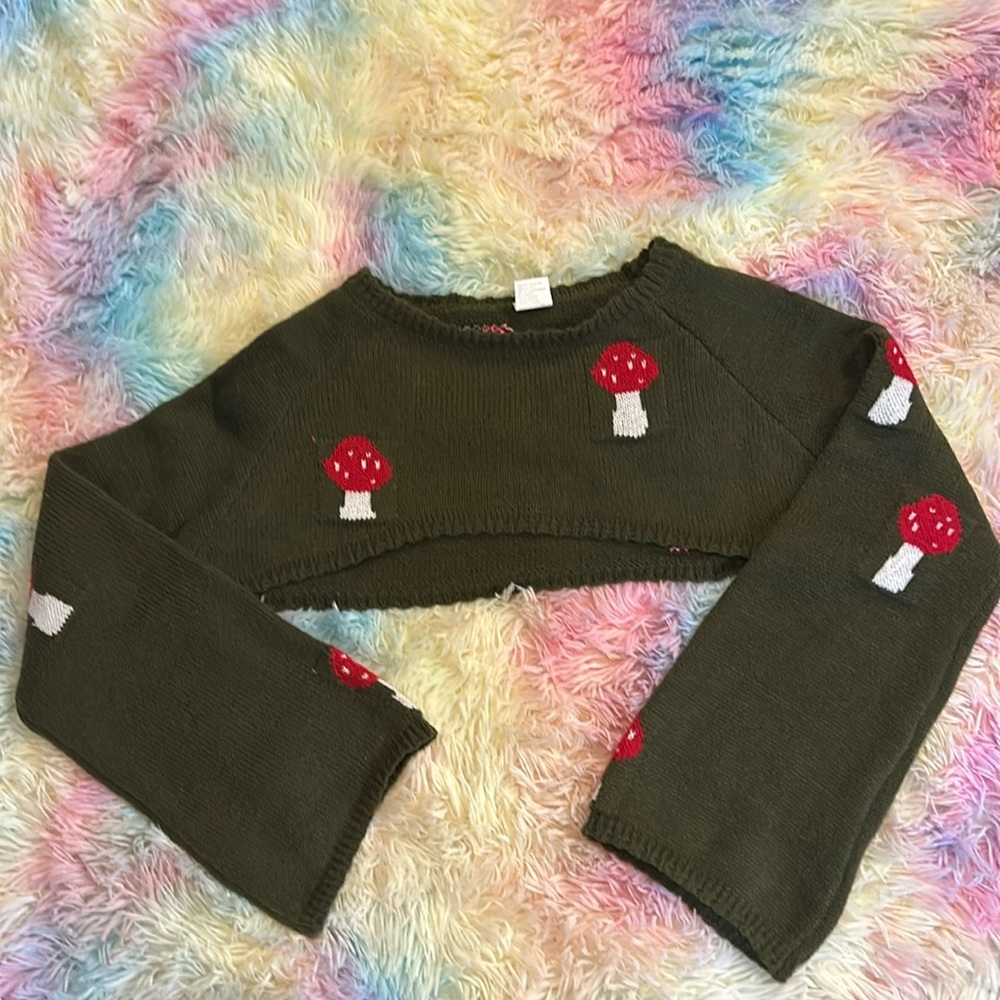 Army Green Cropped sweater-Size 2XL-New without tags